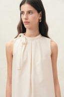 Abito con sciarpa Aria in satin twill