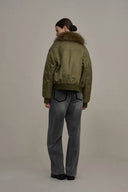 Doudoune Imperméable Pinsya Col en Fourrure en Duvet Canard Blanc