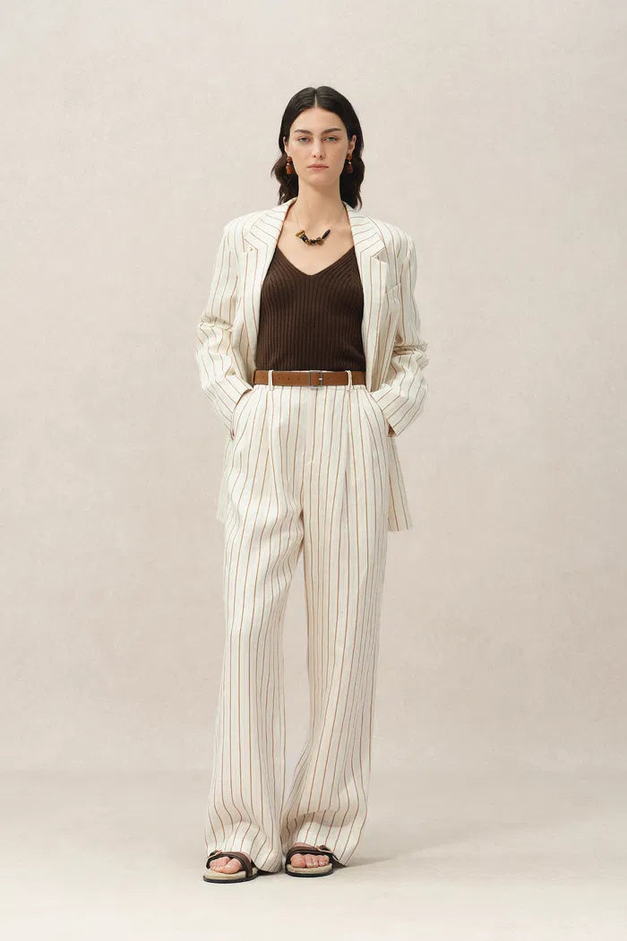 Eden Striped Suit Pants in Linen – fbrq.com Eden Striped Suit Pants in Linen – fbrq.com