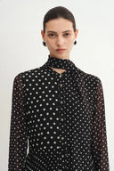 Ellie Polka Dot Dress in Chiffon