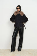 Aviana Padded Jacket with Detachable Faux Fur Collar