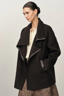 Gallion Big Lapel Coat in Double-Face Merino Wool