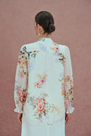 Blusa Ariel Flora in Misto Seta-Lino
