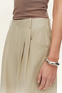 Sienna Airy Drawstring Barrel Leg Pants in Cotton Blend