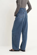Jean dégradé texturé ceinturé Skylar en denim jacquard coton