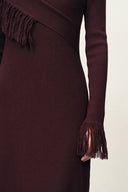 Oona One Shoulder Asymmetric Fringe Dress in Merino Wool with Stretch fbrq.com Oona One Shoulder Asymmetric Fringe Dress in Merino Wool with Stretch fbrq.com