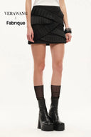 Maze Asymmetric Pleat Skirt in Lightweight Blend