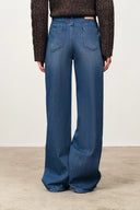 Bailey Washed Denim Jeans in Cotton fleece-lined denim
