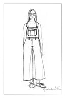 Claire Maxi Overall Skort in Cotton Denim
