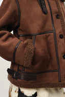 Veste Edin à boucle vent réglable en fausse peau lainée