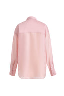 Chemise boutonnée transparente rose Bella en organza