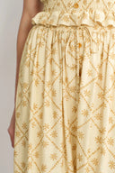 Lalia Flora Top and Maxi Skirt Matching Set in Linen Blend