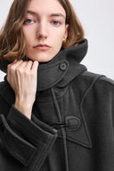 Nara Hand-Finished Horn Button Coat in Wool Melton