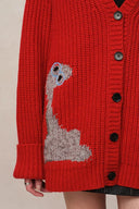 Star Lover Cardigan zodiaque en tricot épais de laine mérinos