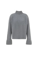 Maglione Victoria a Collo Alto in Maglia di Merino e Cashmere