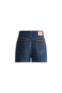 Anja Hand Embroidered Shorts in Cotton Denim