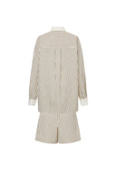 Nao Casual Striped Shirt and Shorts Matching Set in Cotton Poplin