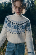 Linnet Fair Isle Sweater in Alpaca Blend Cable Knit
