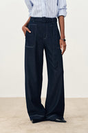 Pantalones Cargo Flania en Denim de Algodón