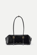 Monti East West Schultertasche aus geöltem, gewachstem Top-Grain-Leder