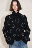 Sidney Beaded Turtleneck Sweater in Merino Wool