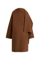 Selian Detachable Scarf Coat in Double-Face Merino Wool