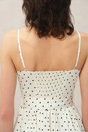 Luna Polka Dot Tie Dress in Mulberry Silk