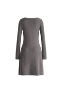 Emily Grey Henley Collar Fitted Short Dress in Merino Wool Knit fbrq.com Emily Grey Henley Collar Fitted Short Dress in Merino Wool Knit fbrq.com