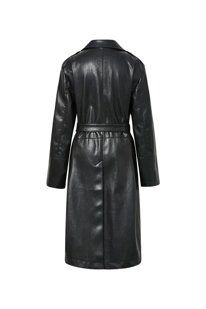 Excelsior Trench Coat in Vegan Leather – fbrq.com Excelsior Trench Coat in Vegan Leather – fbrq.com