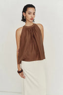 Leah Brown Halter Camisole Top in Lyocell