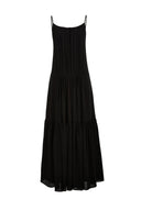 Obélisque Pleated Slip Dress in Matte Crepe
