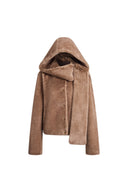 Rara Hooded Scarf Jacket in Faux Mink Fur