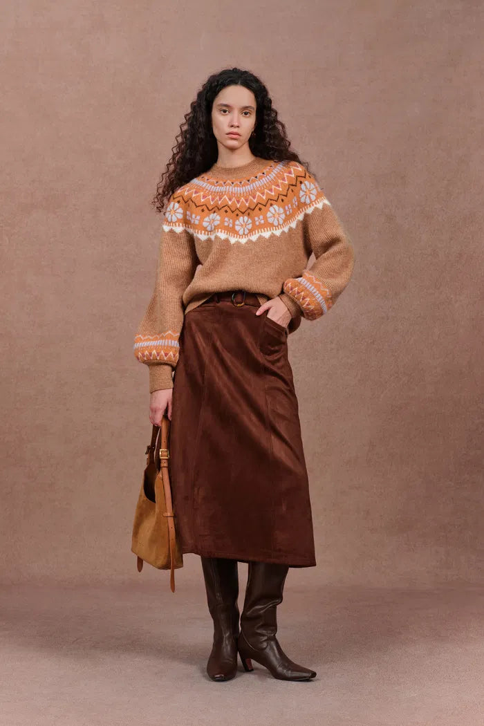 Chiloe Hand Drawn Fair Isle Sweater in Merino-Alpaca Blend