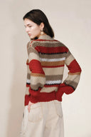 Christmas Uneven Stripes Sweater in Merino Wool Knit
