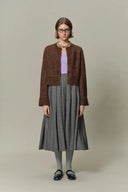 Natalie Knit Cardigan in Wool Speckled Yarn