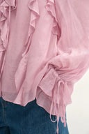 Olivia Ruffle Blouse in Silk Crepe