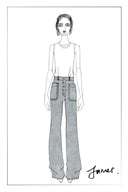 Sarah Fünf-Knopf Bootcut-Jeans aus Stretch-Denim