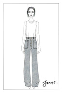Sarah Five Button Bootcut Jeans in Stretch Denim