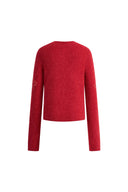 Letitia Hand Crocheted  Beaded Floral Cardigan in Wool Alpaca Blend Knit
