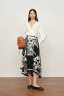 Eileen Scarf Panel Skirt in Viscose