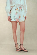 Beryl Flora Shorts in Silk-Linen