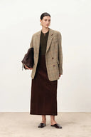 Daphne Soft Checkered Blazer in Merino Wool Herringbone