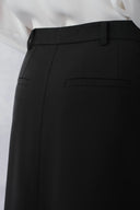 Falda lápiz maxi de doble capa Callisto en tela fina de lana para traje