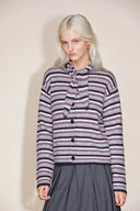 Loli Colorful Striped Knit Cardigan in Merino-Silk-Cashmere Blend