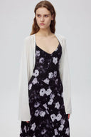 Cardigan semi-transparent Shrug en maille Tencel soie