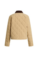 Chaqueta corta acolchada con cuello contrastante Skye en algodón resistente al agua