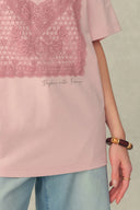 Camiseta con parche bordado de corazón Tina en algodón jersey premium