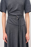 Bea Asymmetric Hem Wool Dress in Merino Wool