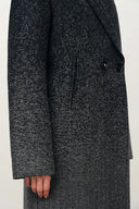 Audrey Gradient Herringbone Straight Long Coat in Merino Wool