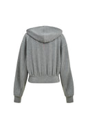 Illusion-S Crop Hoodie in Bright Silk Knitting